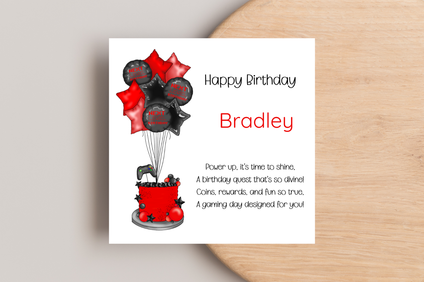 Personalised Gaming Inspired Birthday Card