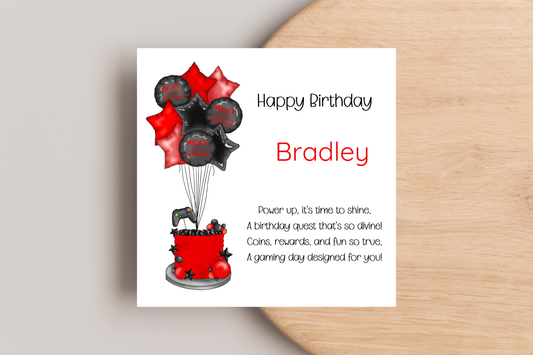 Personalised Gaming Inspired Birthday Card