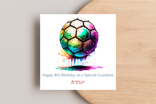 Personalised Football Birthday Card