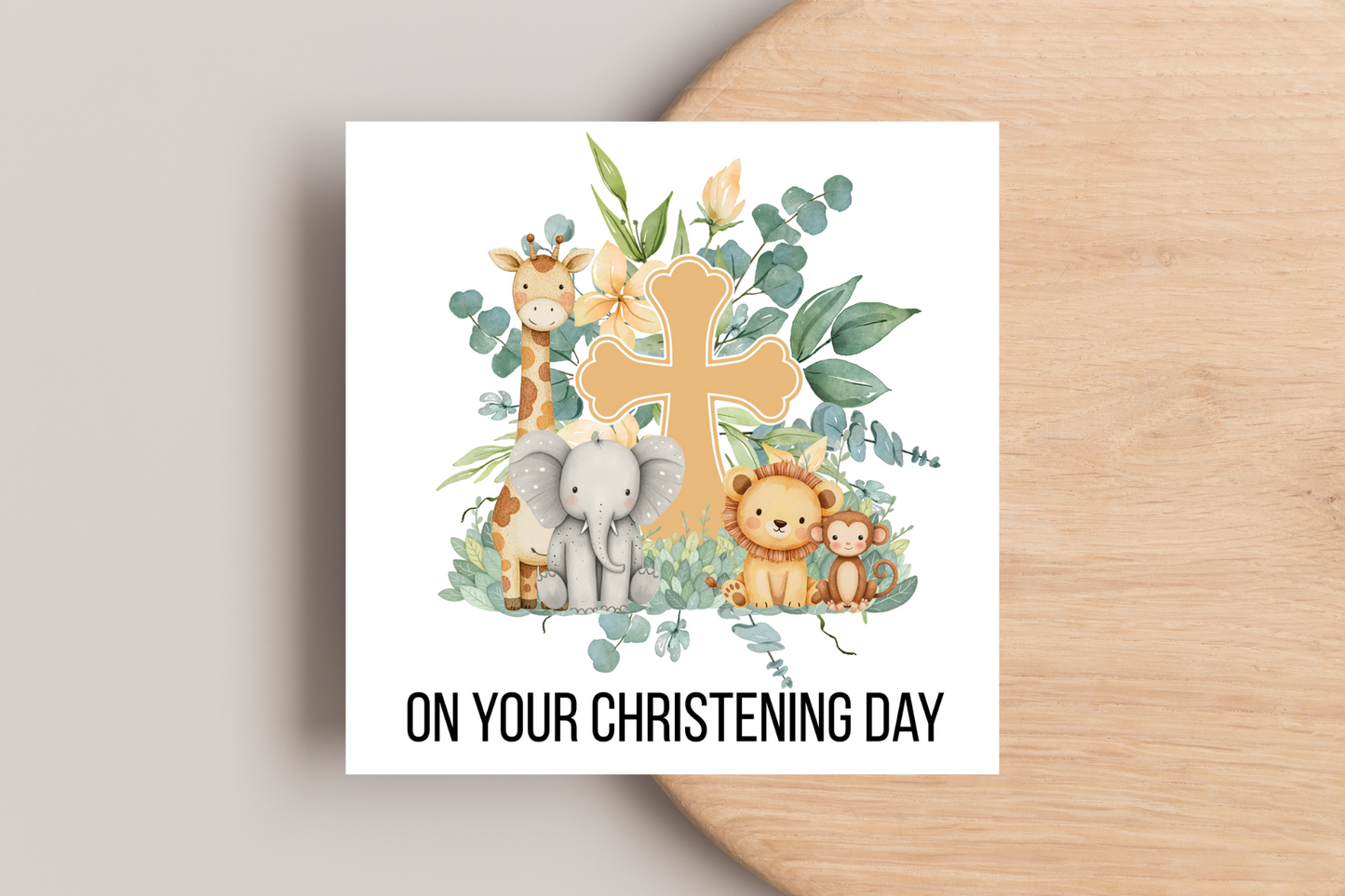 Safari Christening Card