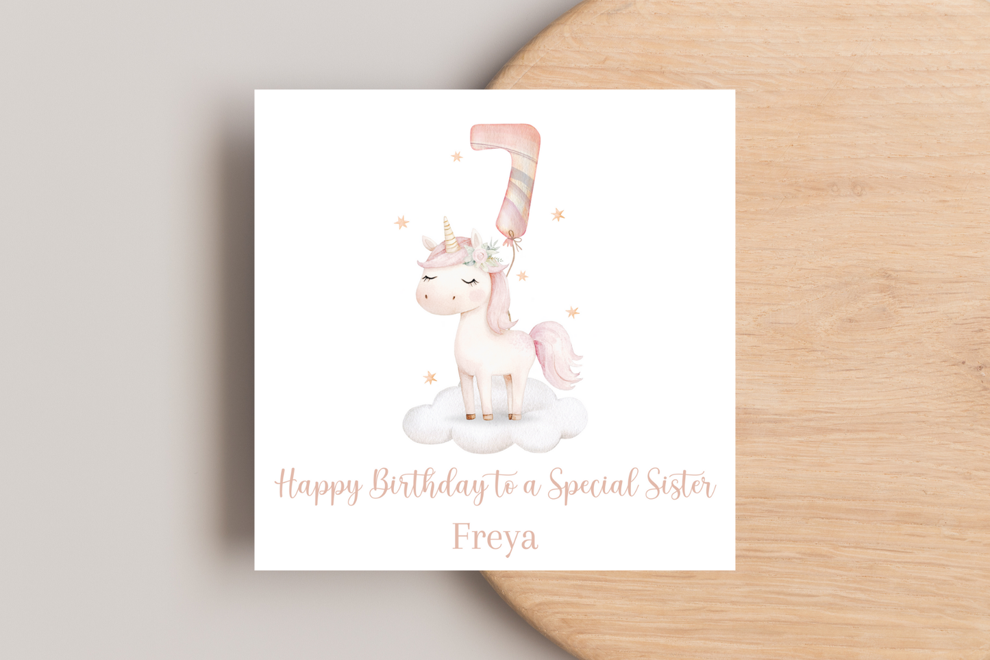 Personalised Unicorn Balloon Birthday Card