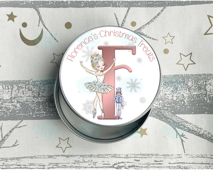 Personalised Christmas Ballerina Treat Tin