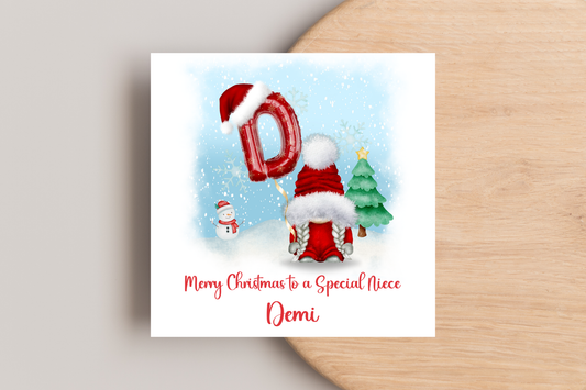 Personalised Christmas Gonk Christmas Card