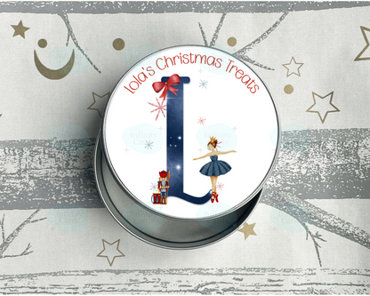 Personalised Christmas Ballerina Treat Tin