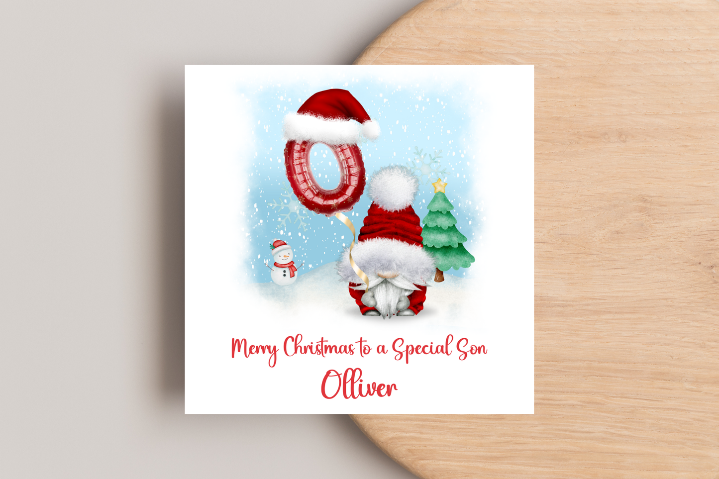 Personalised Christmas Gonk Christmas Card