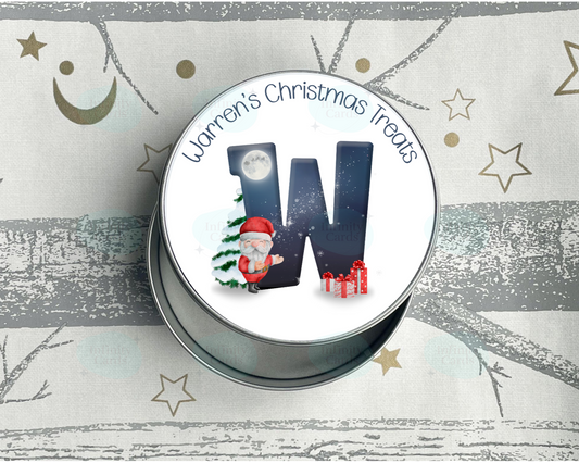 Personalised Santa Christmas Treats Tin