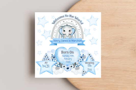 Personalised Welcome to the World Baby Boy Card