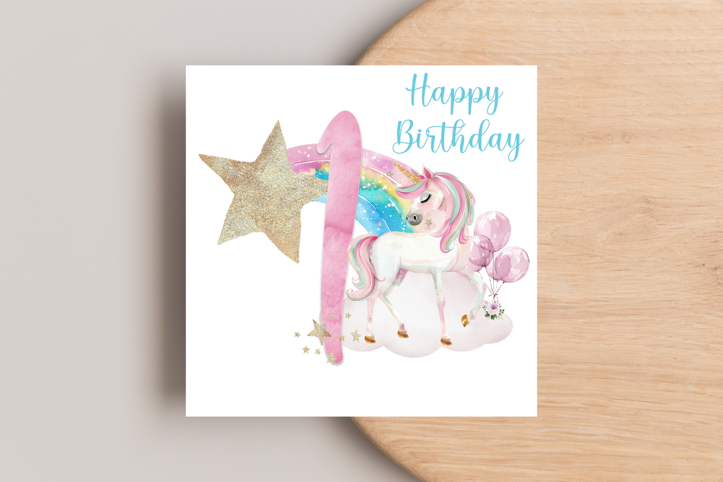 Magical Unicorn Number Birthday Card