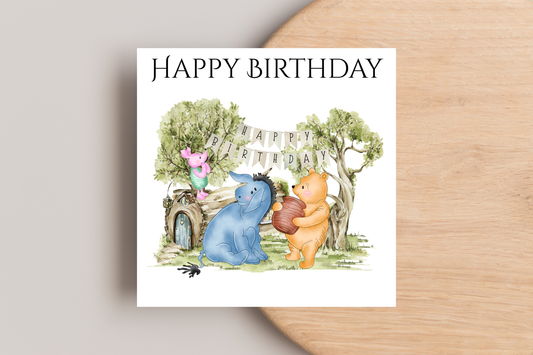 Pooh Bear Birthday Card