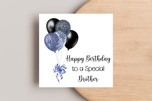 Personalised Blue Balloons Birthday Card