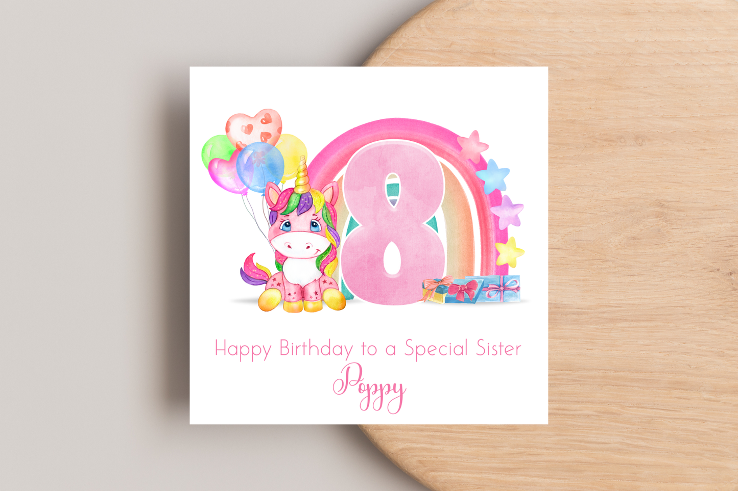 Personalised Unicorn Birthday Card