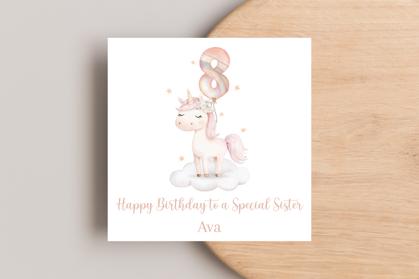 Personalised Unicorn Balloon Birthday Card