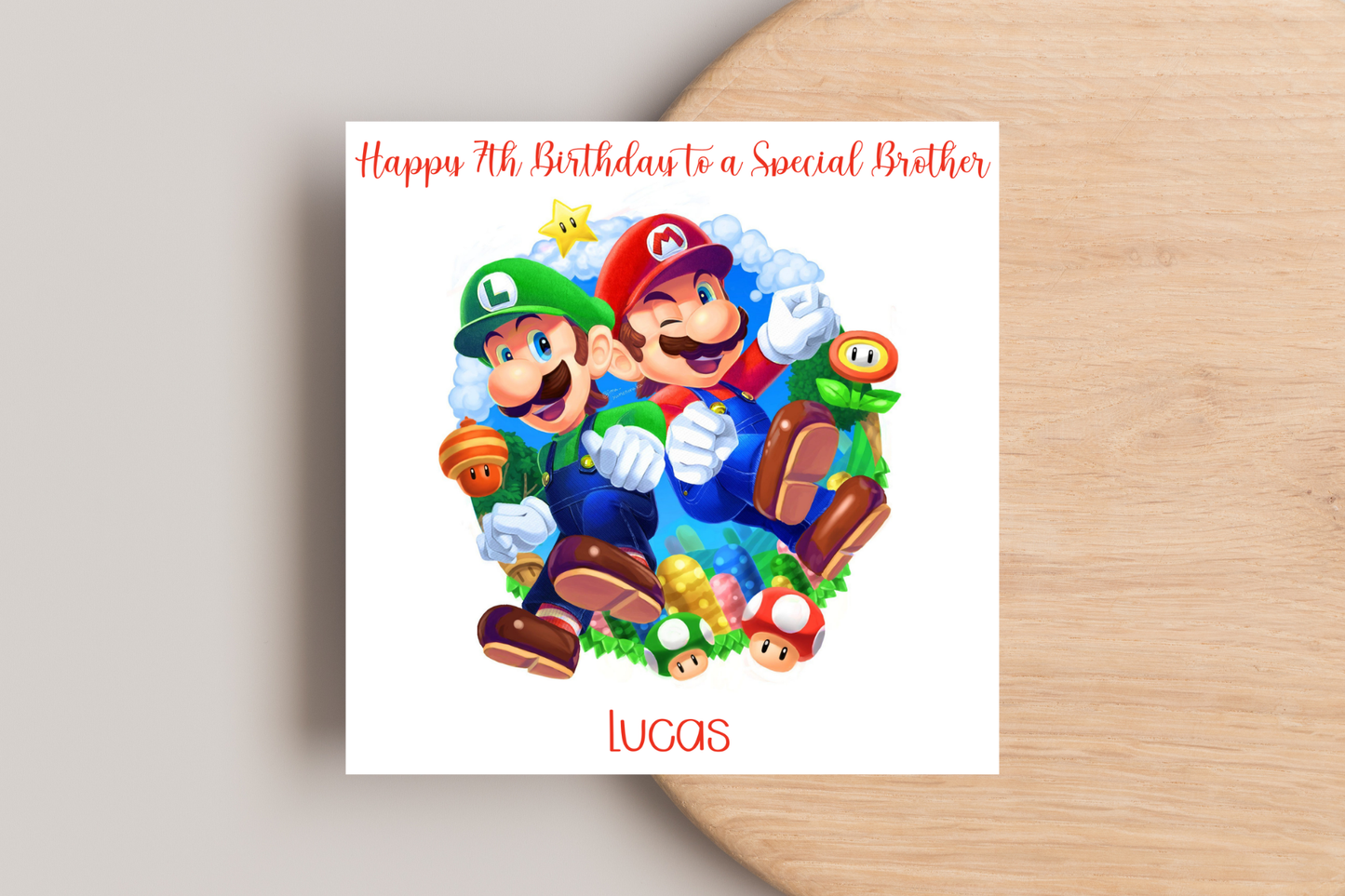Personalised Super Mario Birthday Card