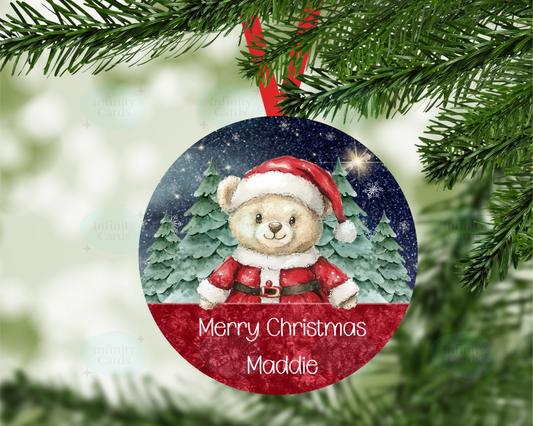 Personalised Bear Christmas Tree Decoration