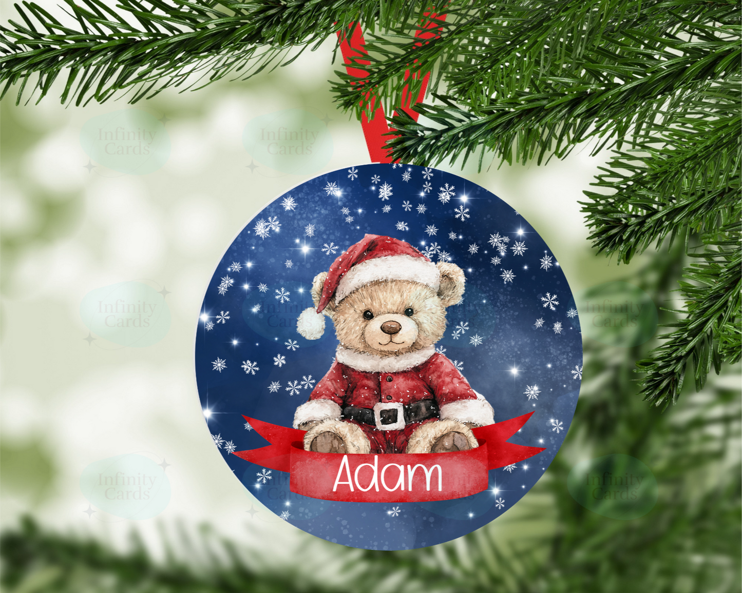 Personalised Bear Christmas Tree Decoration