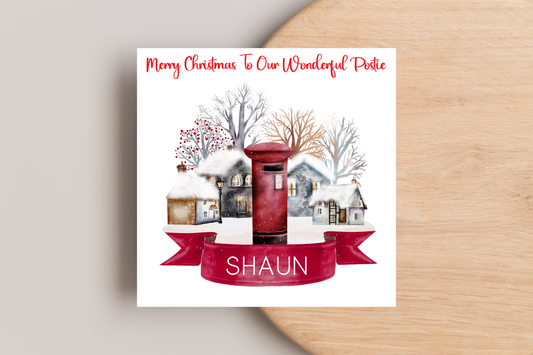 Personalised Christmas Card for Postman