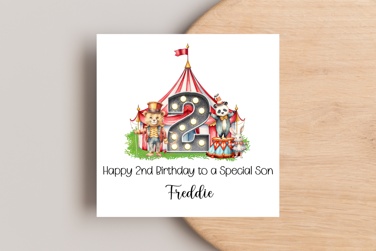 Personalised Circus Themed Birthday Card