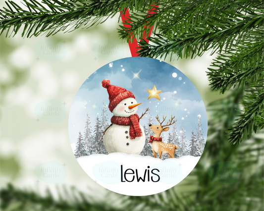 Personalised Snowman Christmas Tree Decoration