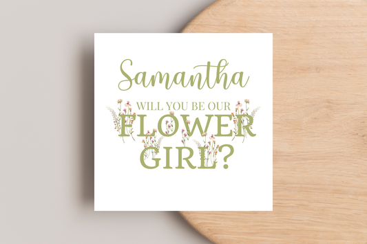 Personalised Will You Be Our Flower Girl Proposal Card