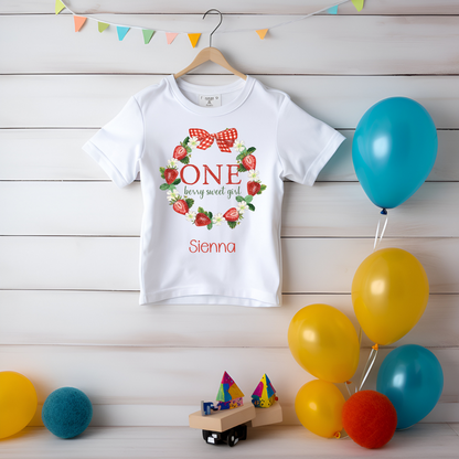 Personalised One Berry Sweet Girl Birthday T shirt