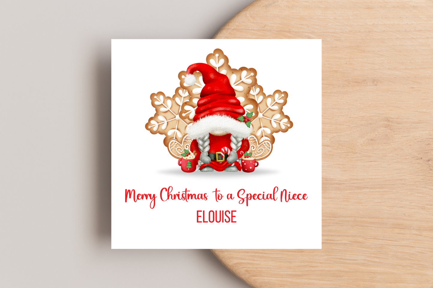 Personalised Gonk Gingerbread Christmas Card
