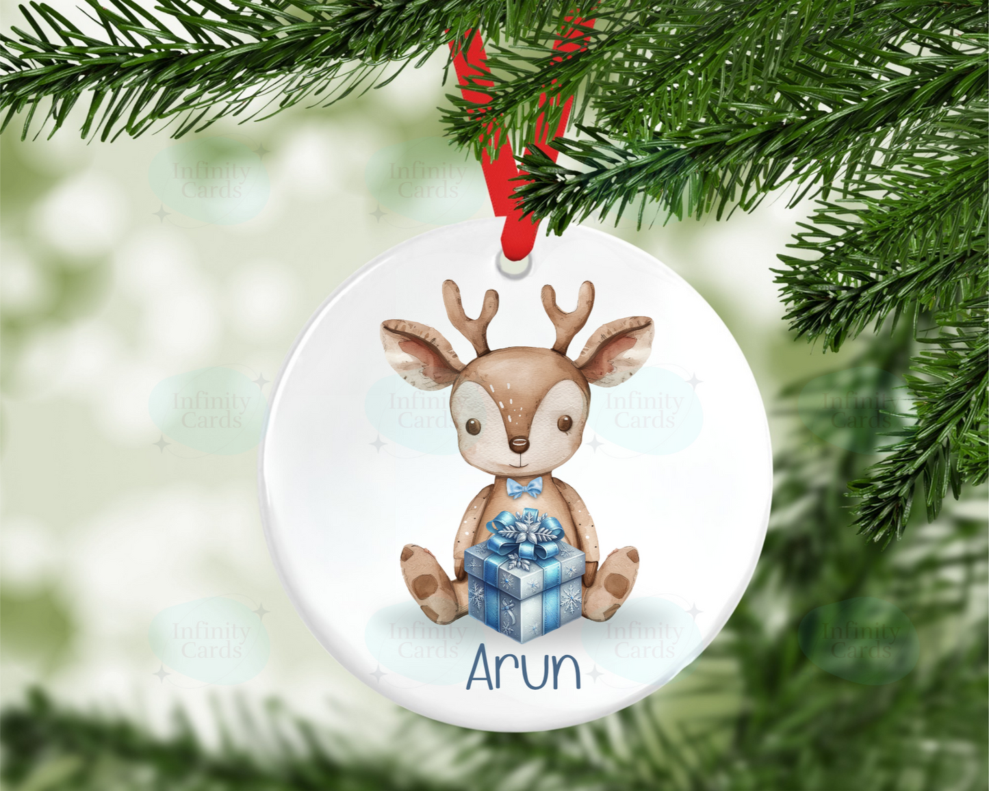 Personalised Reindeer Christmas Tree Decoration