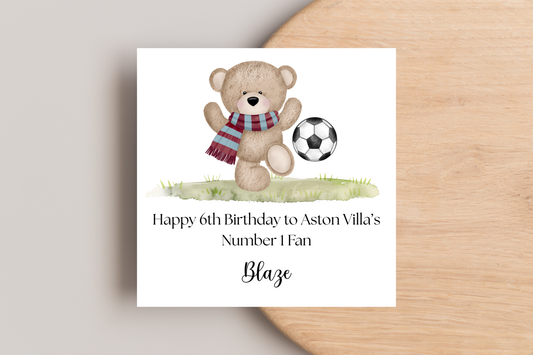Personalised Aston Villa Number 1 Fan Birthday Card