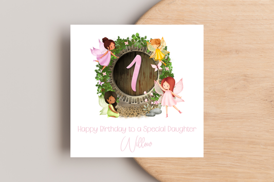 Personalised Woodland Fairy Birthday Card