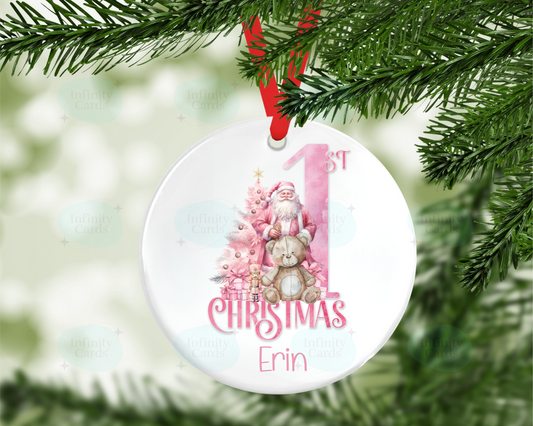 Personalised Bear First Christmas Tree Decoration