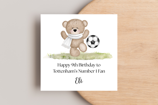 Personalised Tottenham Hotspurs Number 1 Fan Birthday Card