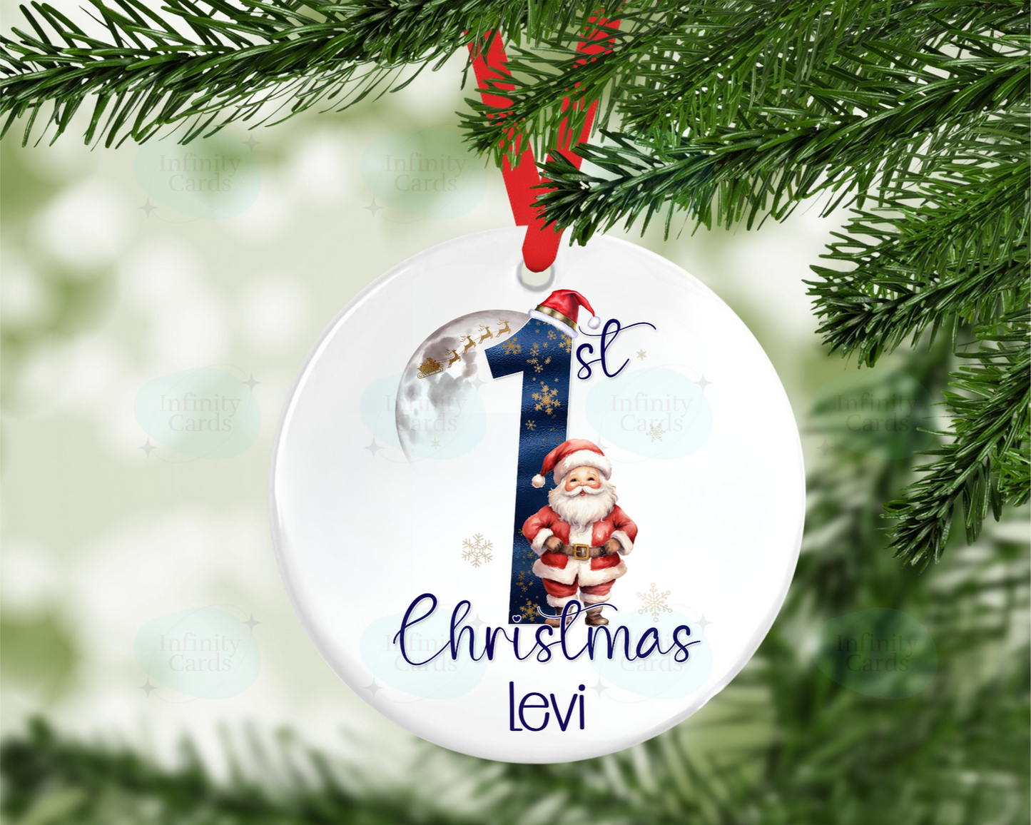 Personalised Santa First Christmas Tree Decoration