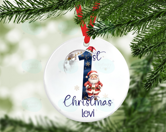 Personalised Santa First Christmas Tree Decoration