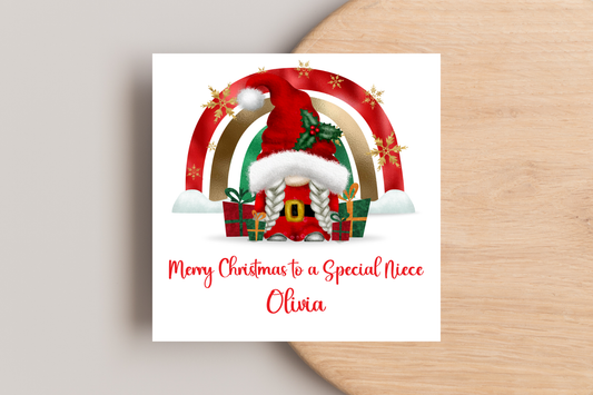 Personalised Christmas Gonk Christmas Card