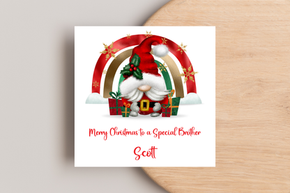 Personalised Christmas Gonk Christmas Card