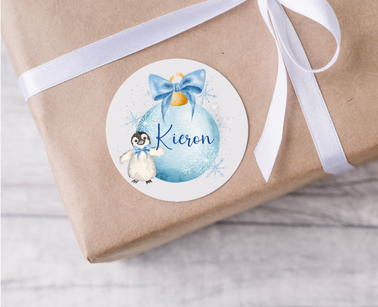Personalised Christmas Bauble Christmas Present Labels