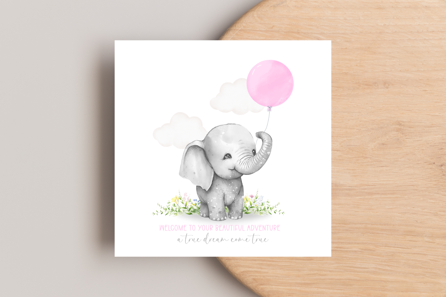 Elephant New Baby Arrival Card