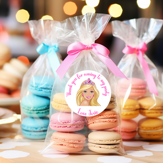 24 X Barbie Thank You For Coming To My Party Stickers