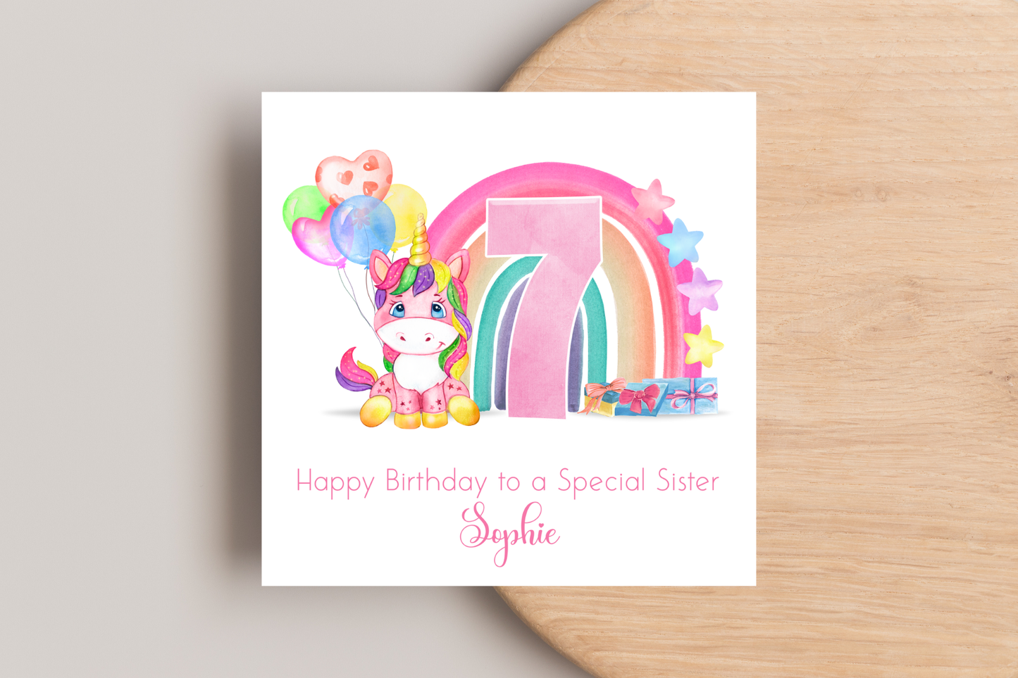 Personalised Unicorn Birthday Card