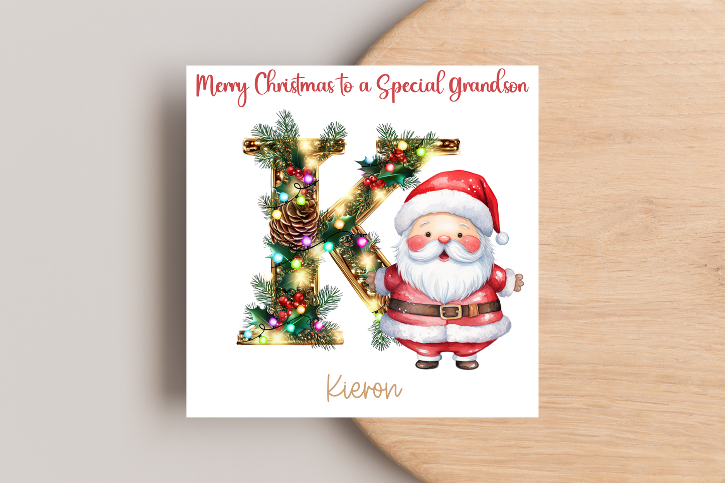 Personalised Santa Initial Christmas Card