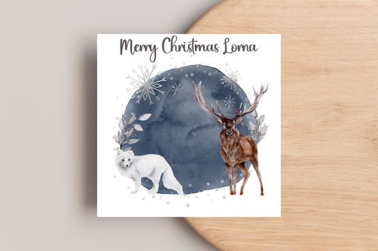 Personalised Winter Animal Christmas Card