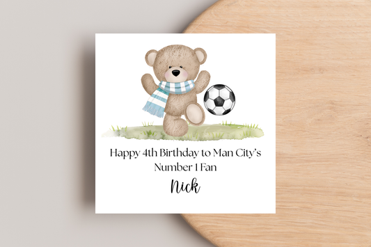 Personalised Man City Number 1 Fan Birthday Card