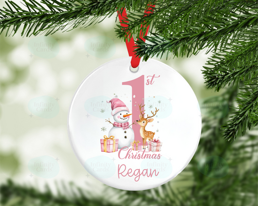 Personalised Snowman First Christmas Tree Decoration