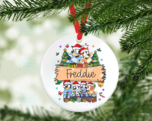 Personalised Bluey Christmas Tree Decoration