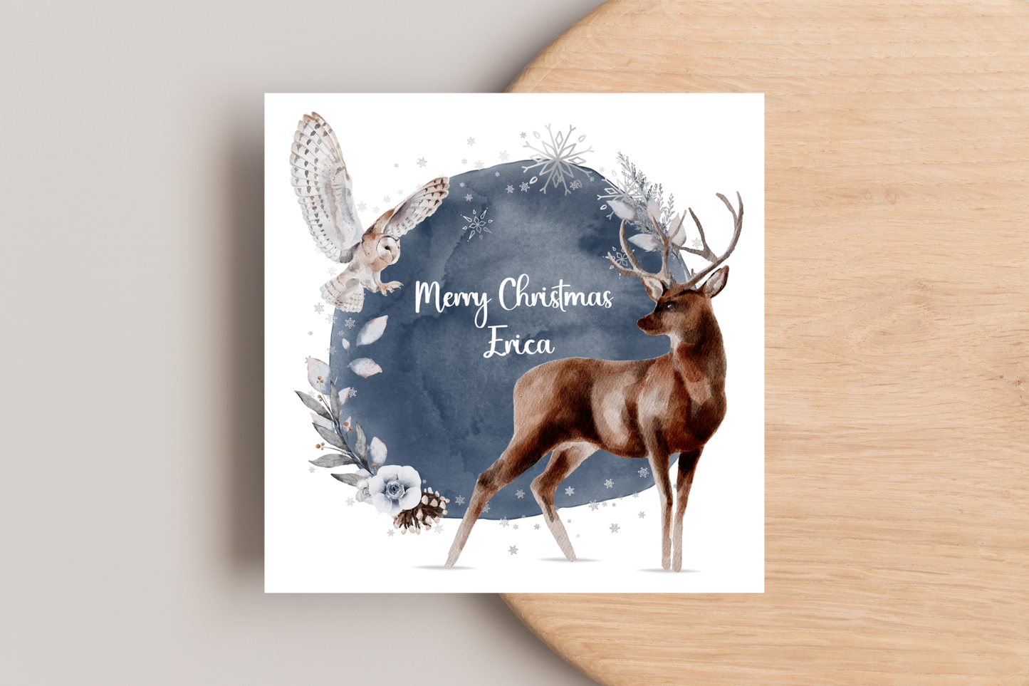 Personalised Winter Animal Christmas Card