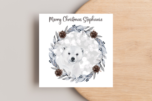 Personalised Winter Animal Christmas Card