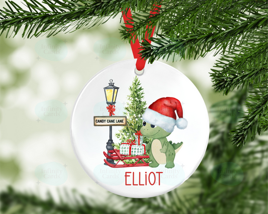 Personalised Dinosaur Christmas Tree Decoration