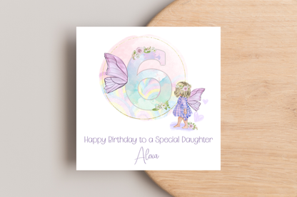 Personalised Pastel Fairy Birthday Card