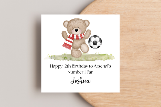 Personalised Arsenal Number 1 Fan Birthday Card