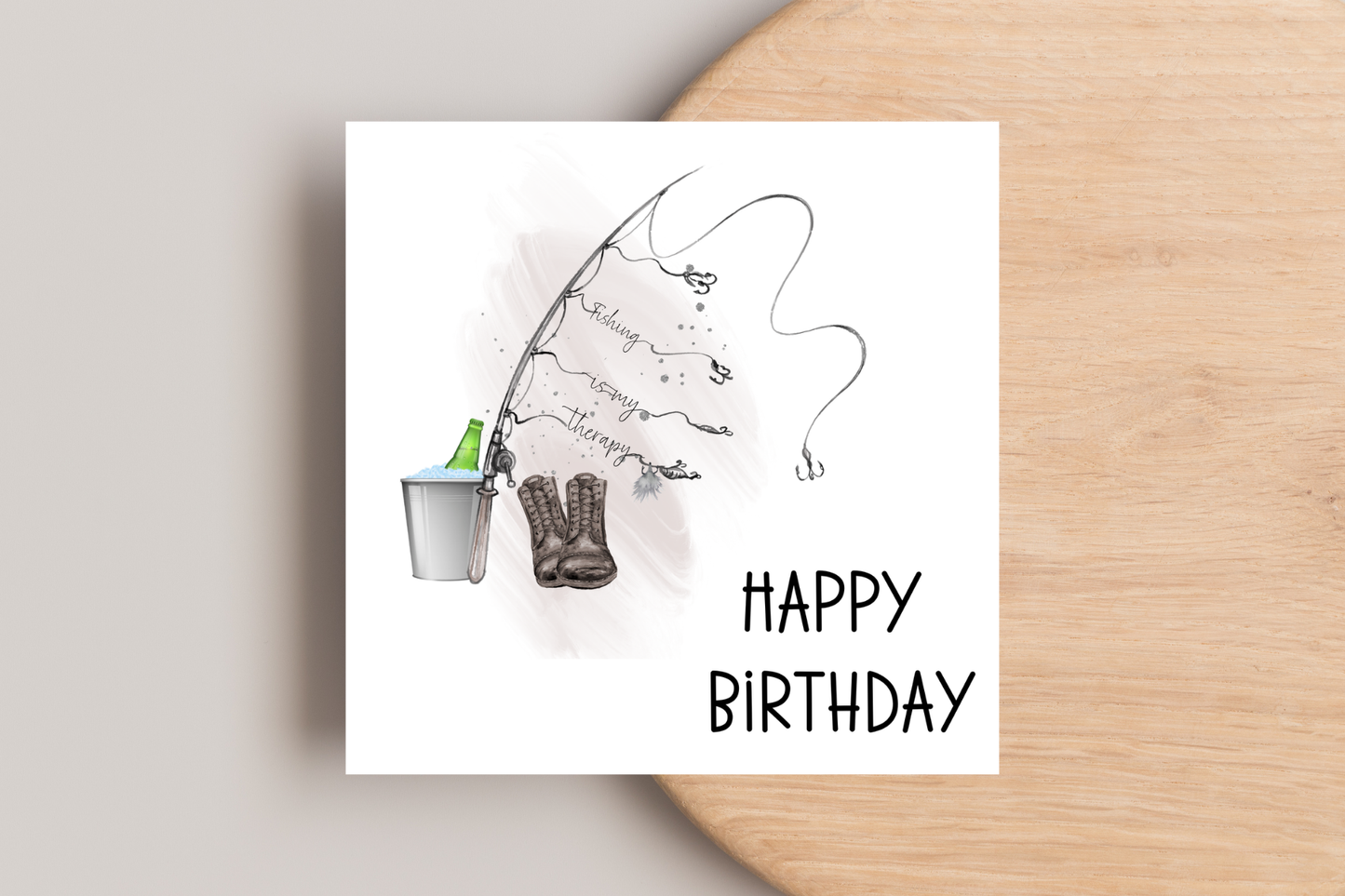Fishing is my Therapy Birthday Card