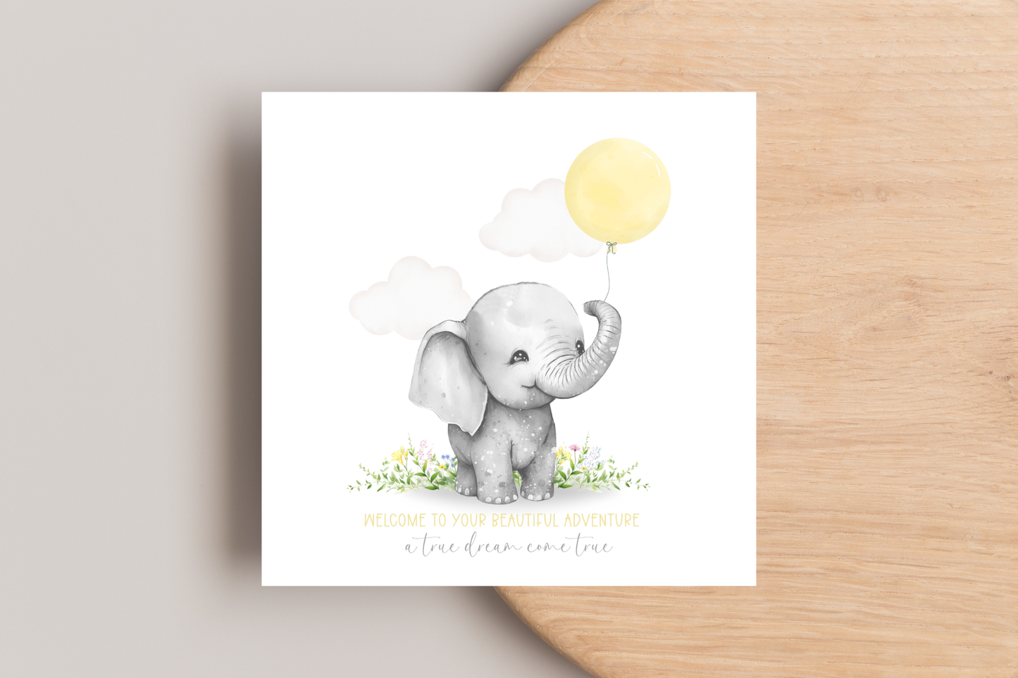 Elephant New Baby Arrival Card